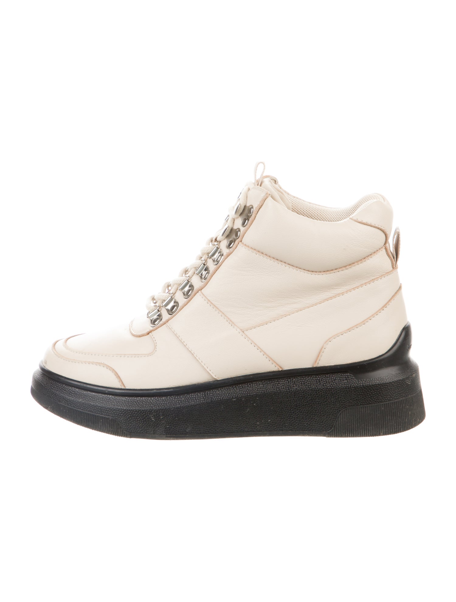 Suzanne Rae Leather Colorblock Pattern Wedge Sneakers