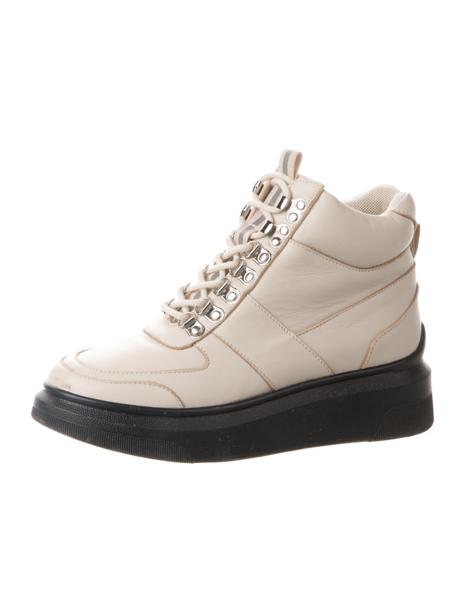 Suzanne Rae Leather Colorblock Pattern Wedge Sneakers
