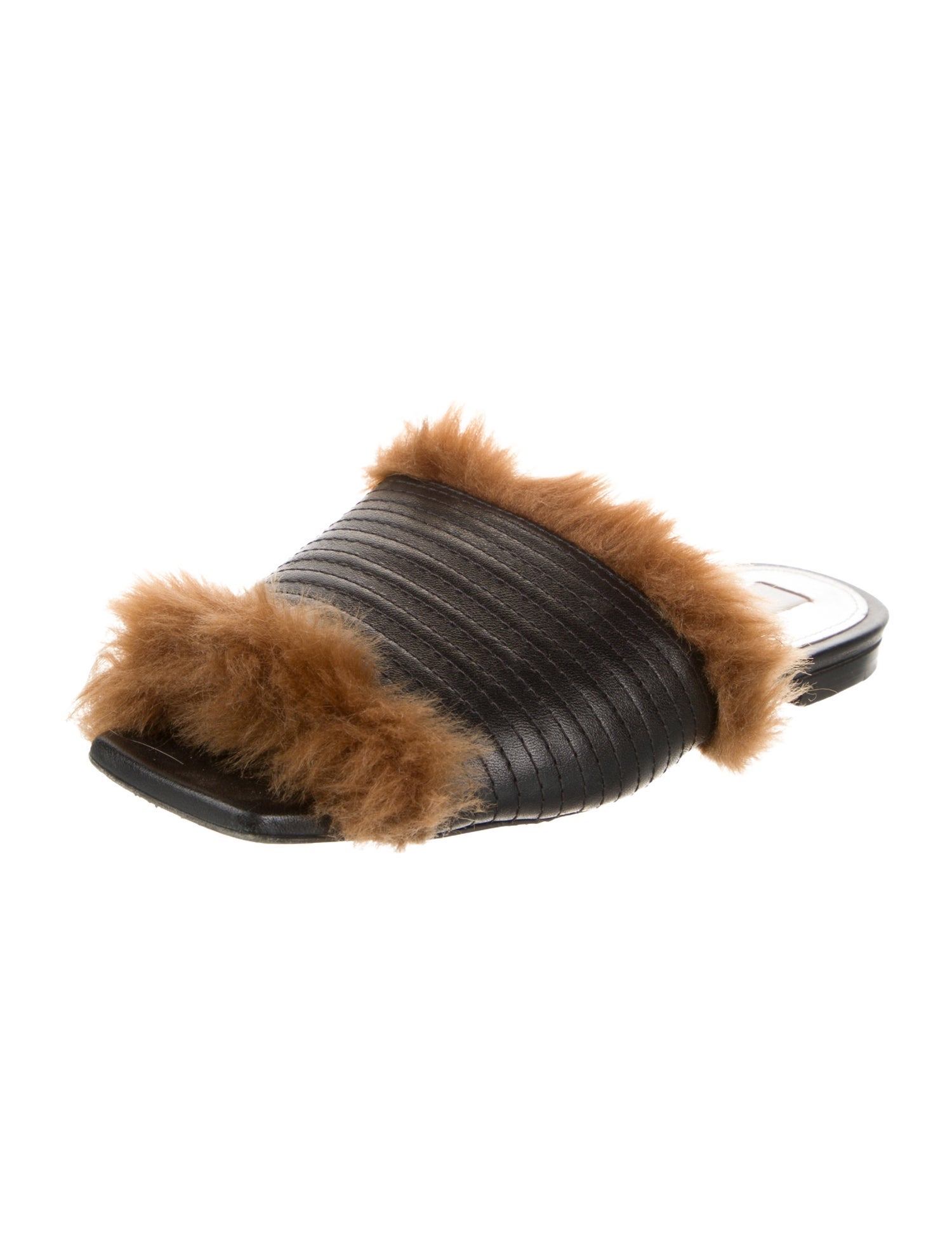 Suzanne Rae Leather Colorblock Pattern Slides