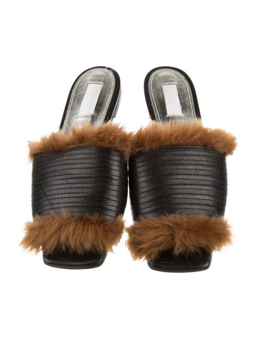 Suzanne Rae Leather Colorblock Pattern Slides