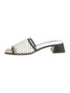 Suzanne Rae Leather Mesh Accents Slides