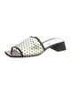Suzanne Rae Leather Mesh Accents Slides