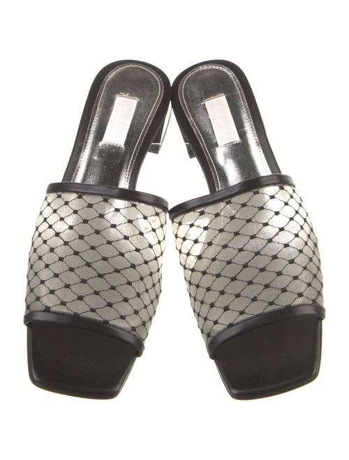 Suzanne Rae Leather Mesh Accents Slides