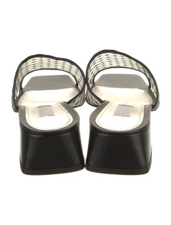 Suzanne Rae Leather Mesh Accents Slides