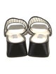 Suzanne Rae Leather Mesh Accents Slides