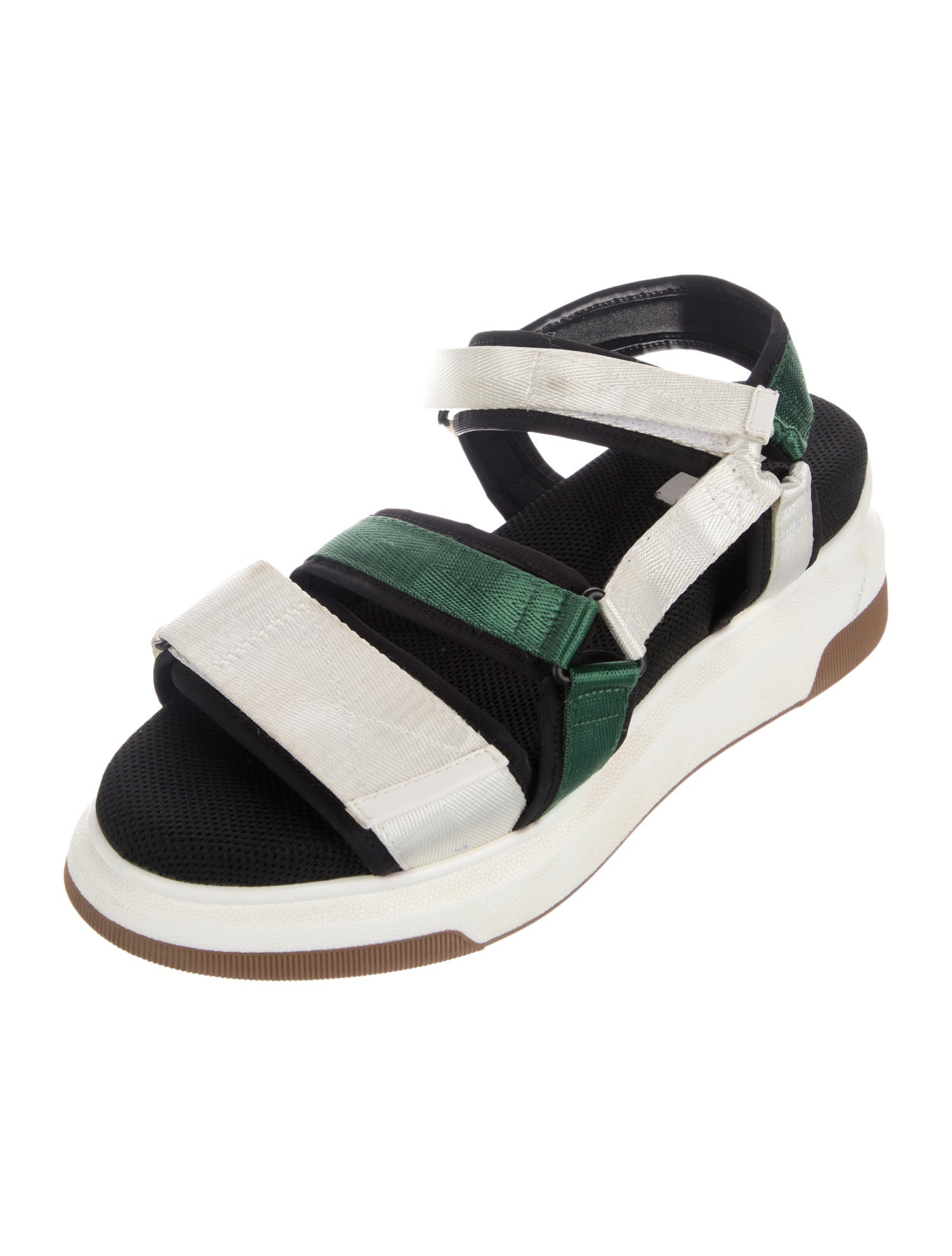 Suzanne Rae Colorblock Pattern Leather Trim Embellishment Sandals