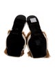 Suzanne Rae Leather Faux Fur Trim Slides