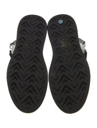 Suzanne Rae Leather Colorblock Pattern Sandals