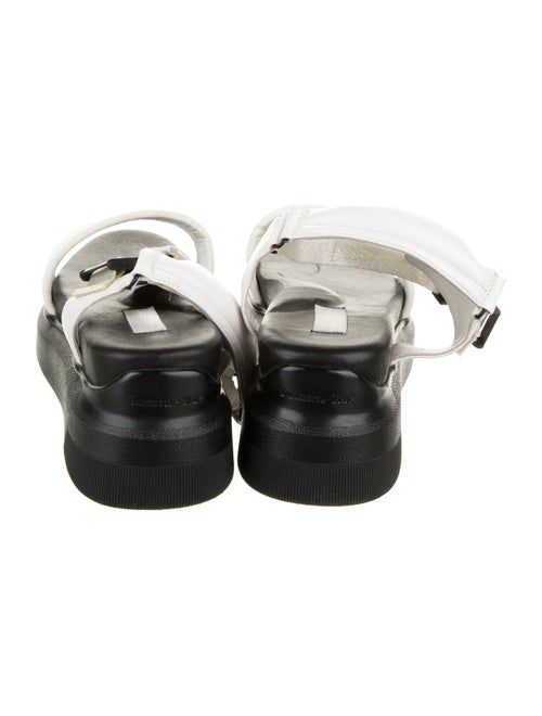 Suzanne Rae Animal Print Leather Trim Embellishment Sandals