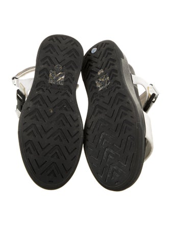 Suzanne Rae Animal Print Leather Trim Embellishment Sandals