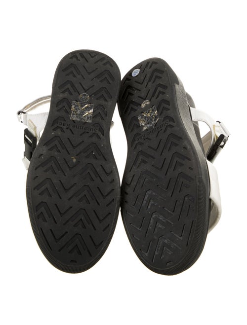 Suzanne Rae Animal Print Leather Trim Embellishment Sandals