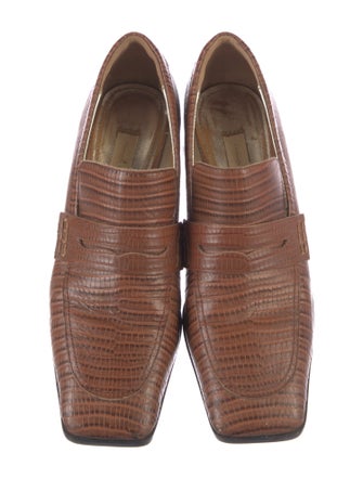 Suzanne Rae Leather Colorblock Pattern Loafers