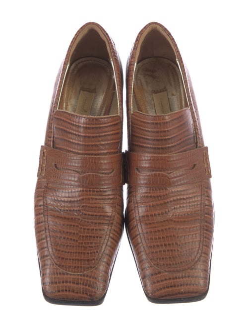Suzanne Rae Leather Colorblock Pattern Loafers