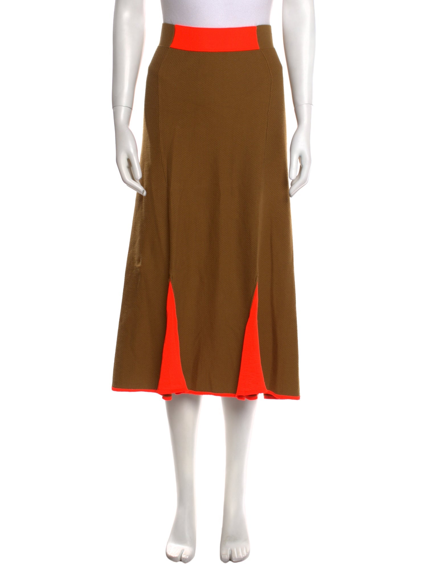 Suzanne Rae Colorblock Pattern Midi Length Skirt