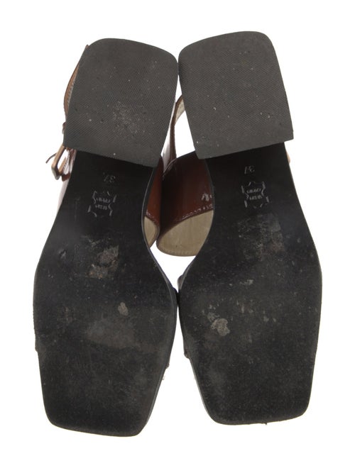 Suzanne Rae Patent Leather Leather Trim Embellishment Slingback Sandals