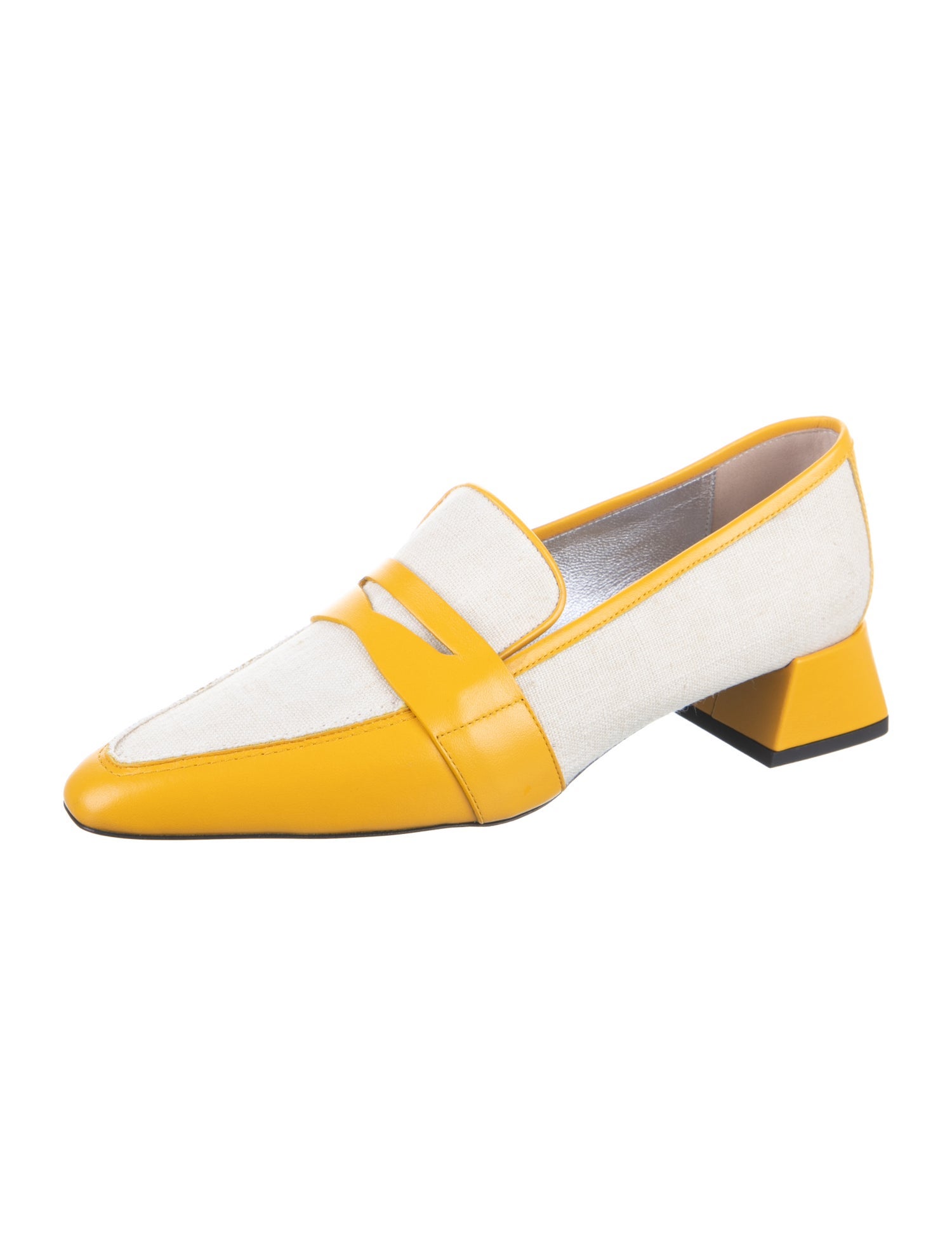 Suzanne Rae Canvas Leather Trim Embellishment Loafers