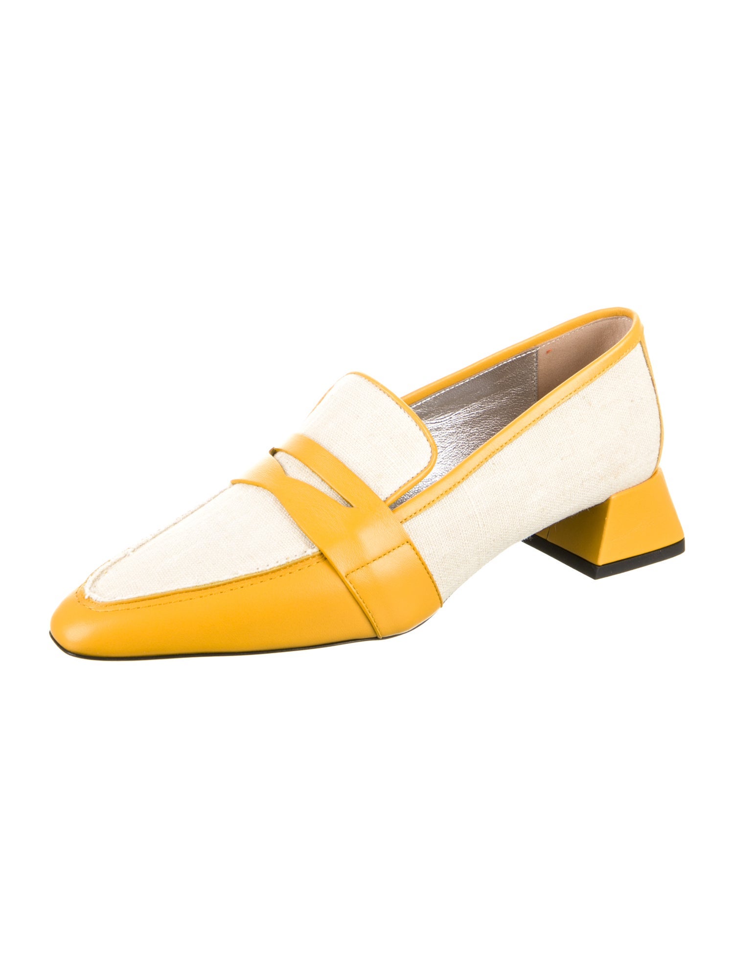 Suzanne Rae Canvas Leather Trim Embellishment Loafers
