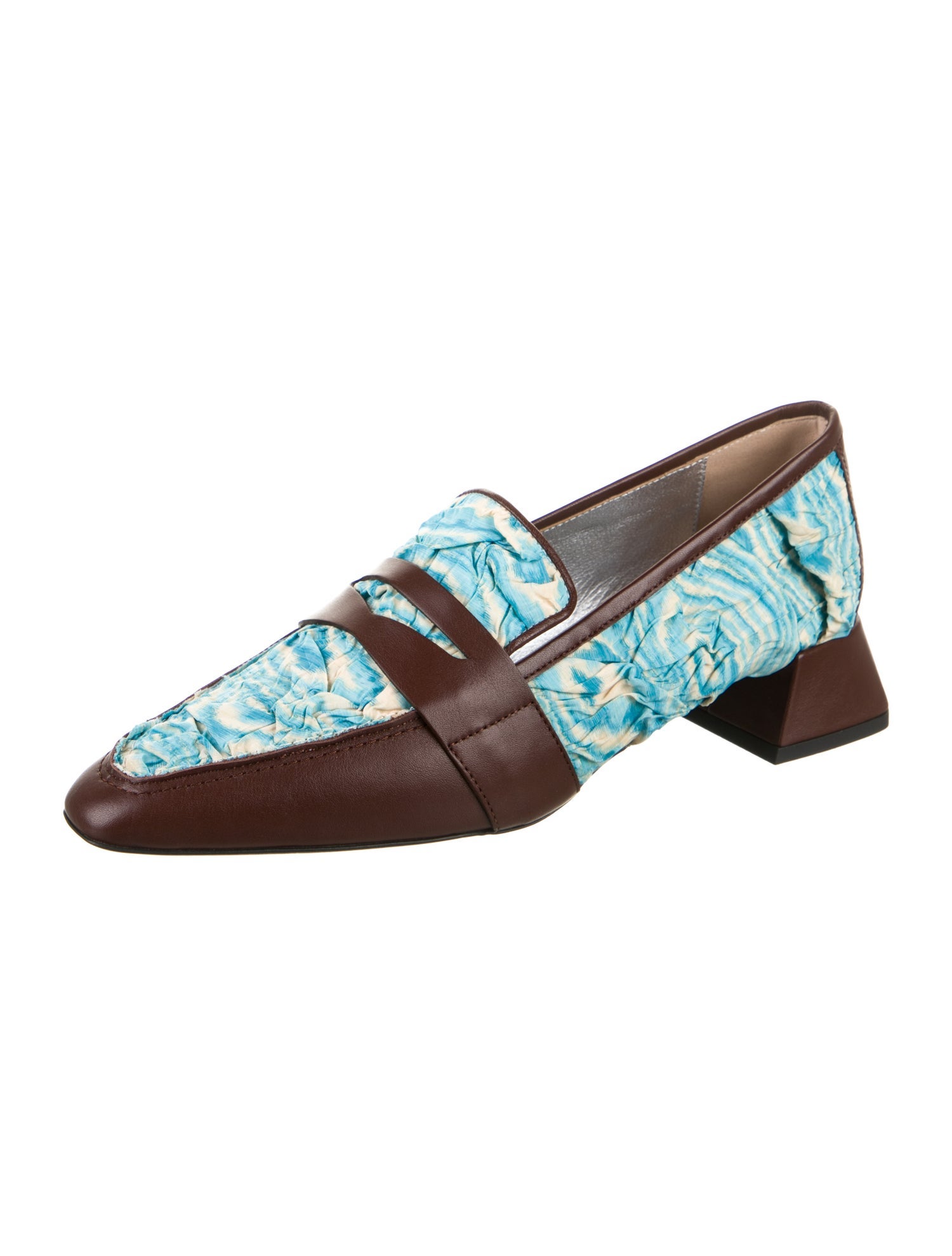 Suzanne Rae Printed Leather Trim Embellishment Loafers