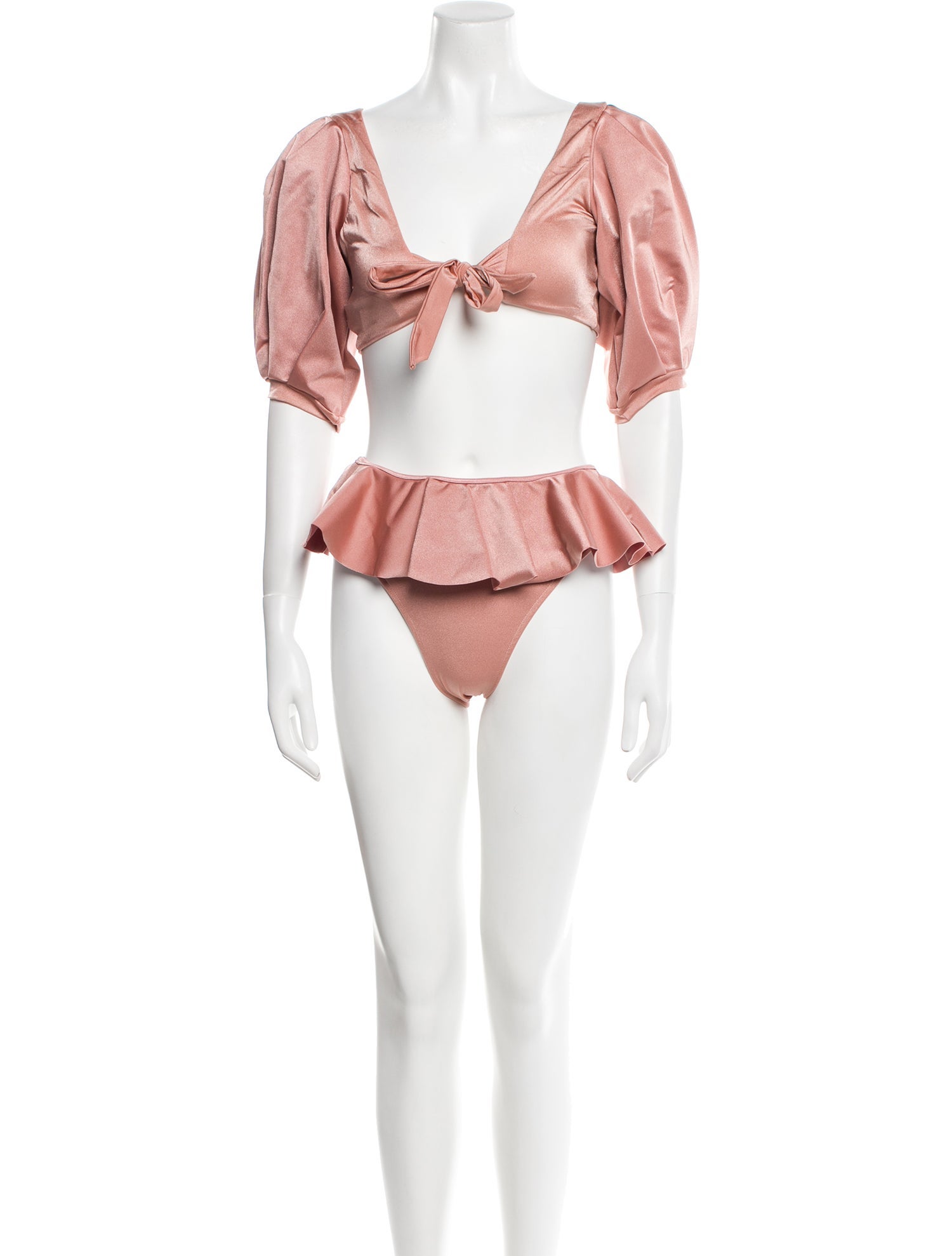 Sanlier Ruffle Embellishment Bikini