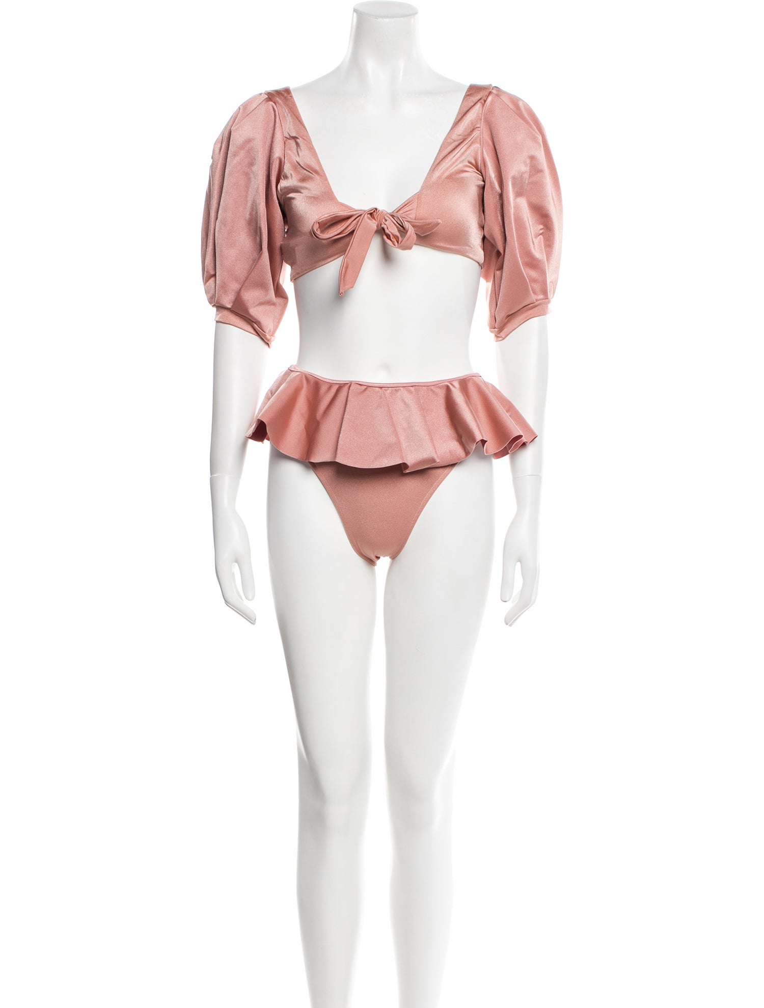 Sanlier Ruffle Embellishment Bikini