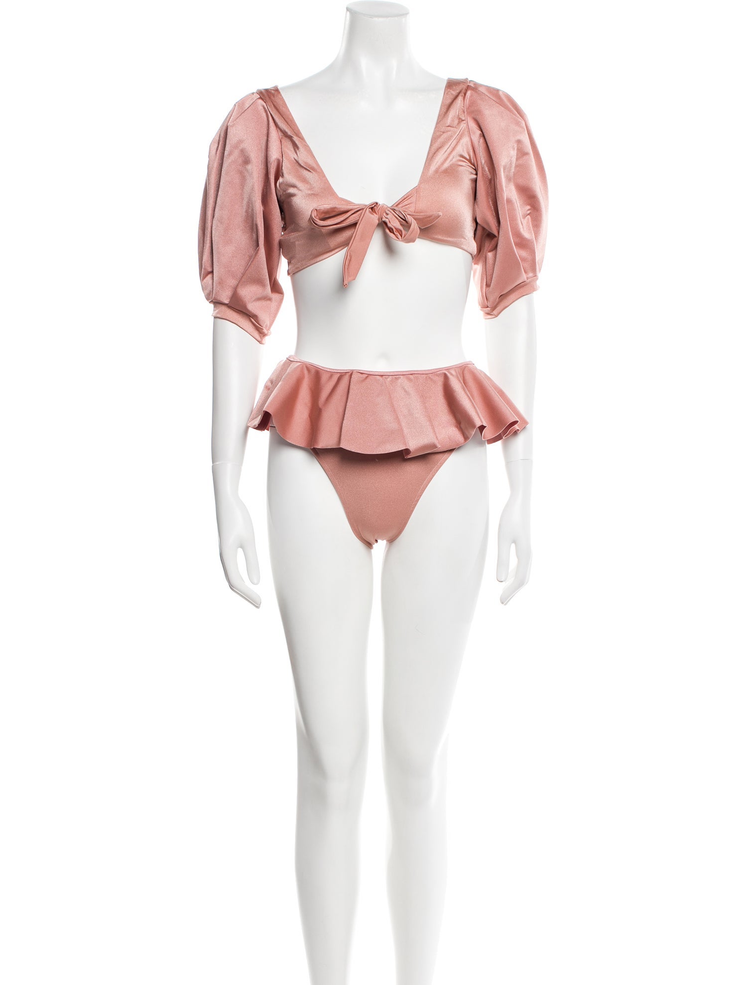 Sanlier Ruffle Embellishment Bikini