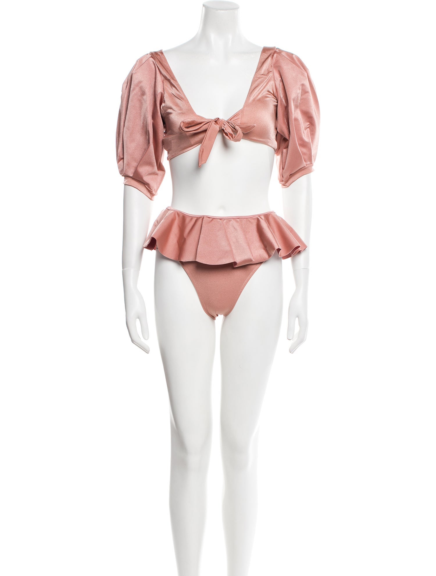 Sanlier Ruffle Embellishment Bikini