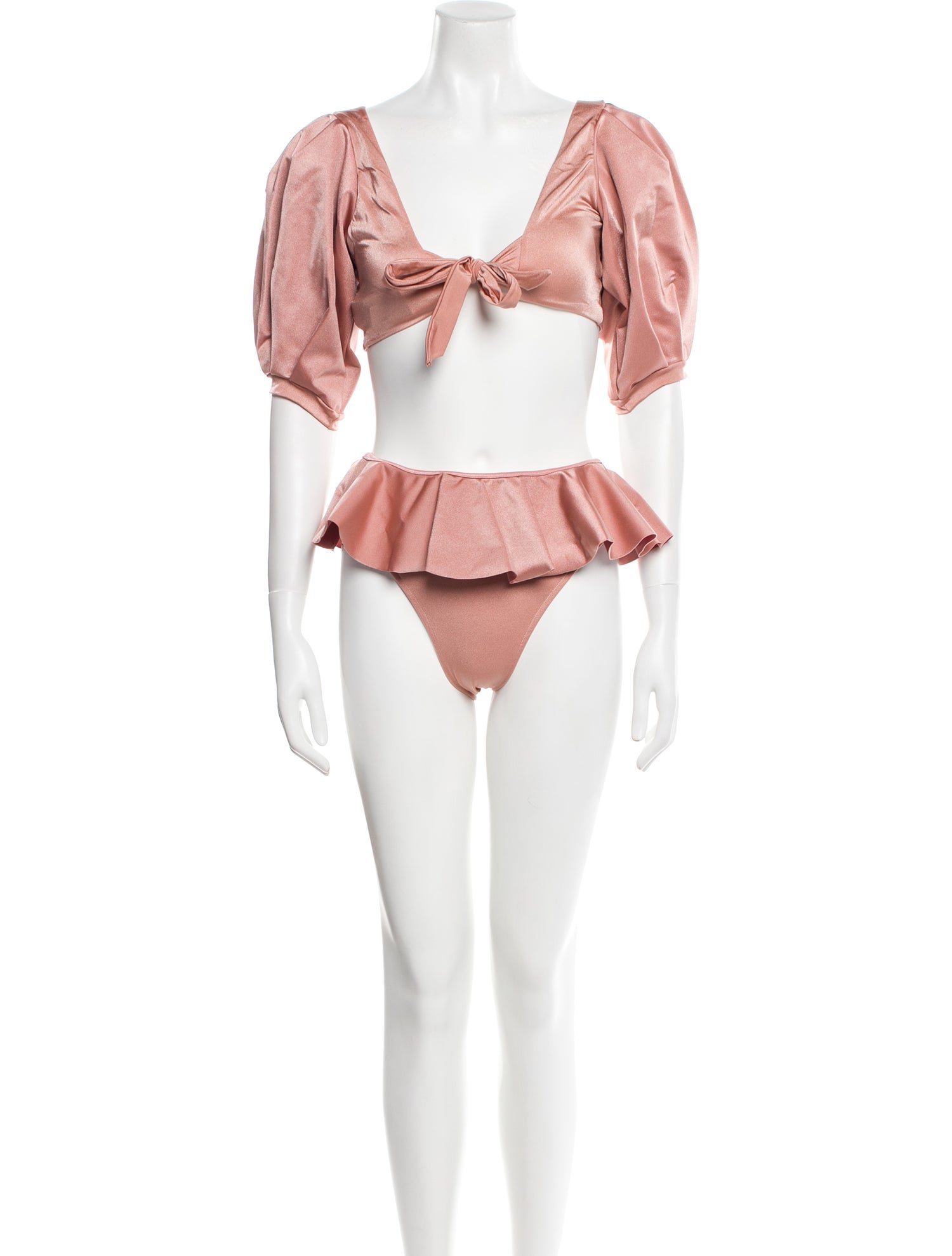 Sanlier Ruffle Embellishment Bikini