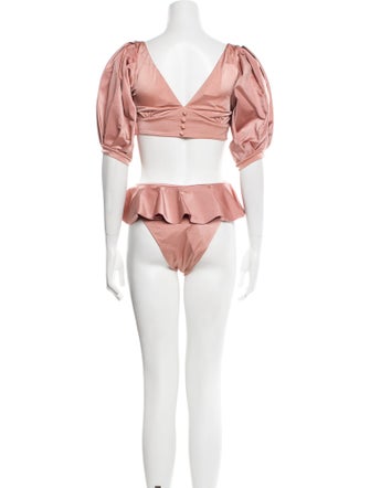 Sanlier Ruffle Embellishment Bikini