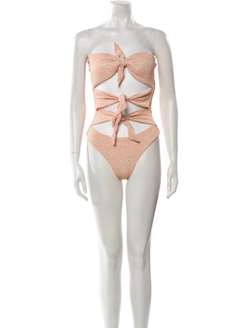 Sanlier Swimwear Polka Dot Print One-Piece S