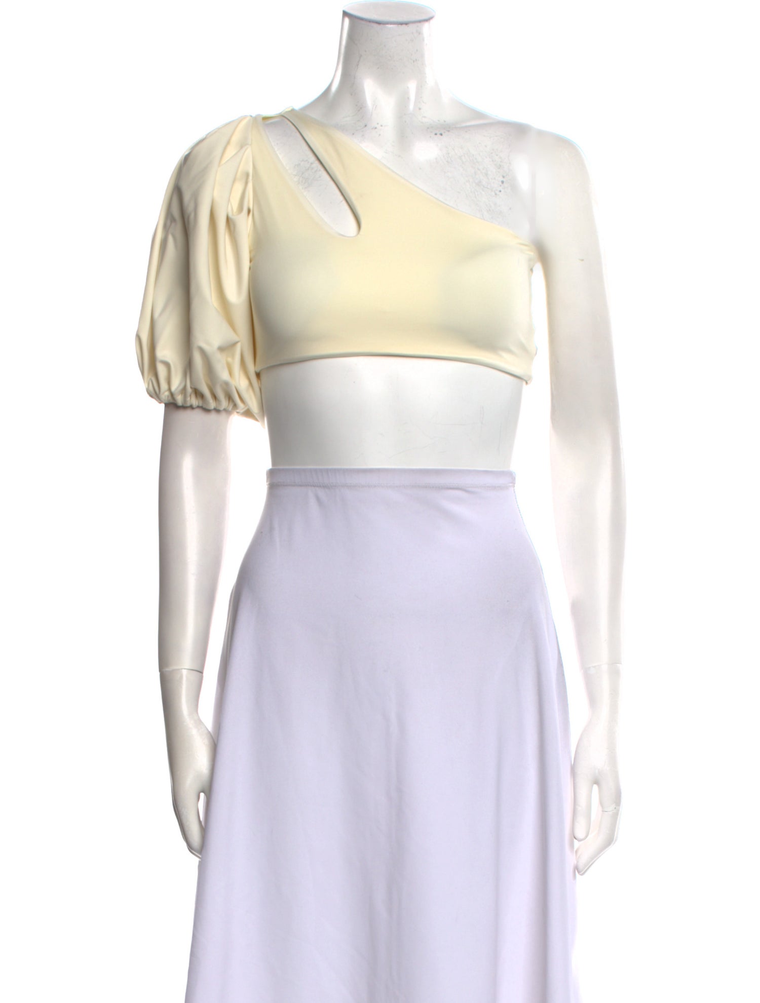 Sanlier One-Shoulder Short Sleeve Crop Top w/ Tags