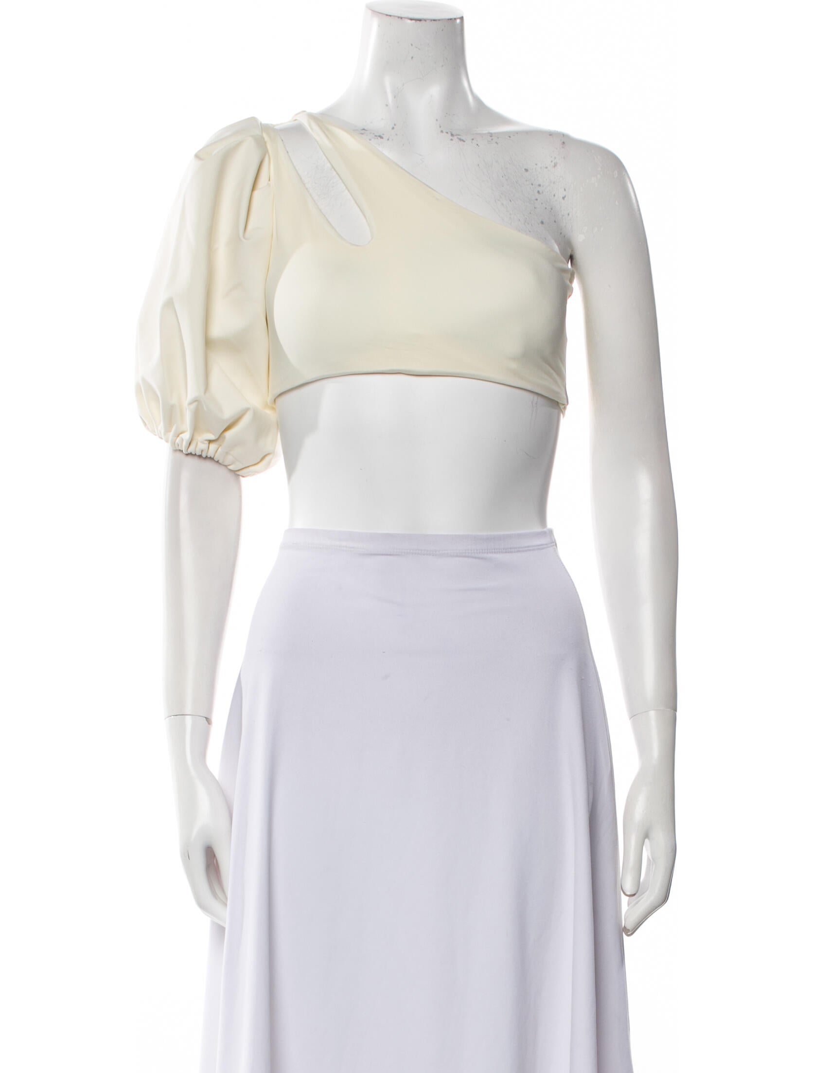 Sanlier One-Shoulder Short Sleeve Crop Top w/ Tags