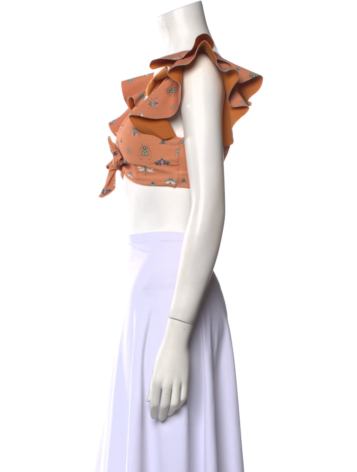 Sanlier Floral Print V-Neck Crop Top w/ Tags