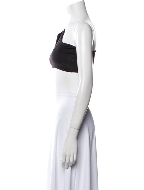 Sanlier One-Shoulder Short Sleeve Crop Top