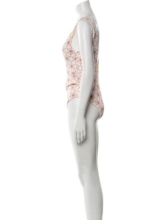 Sanlier Floral Print One-Piece