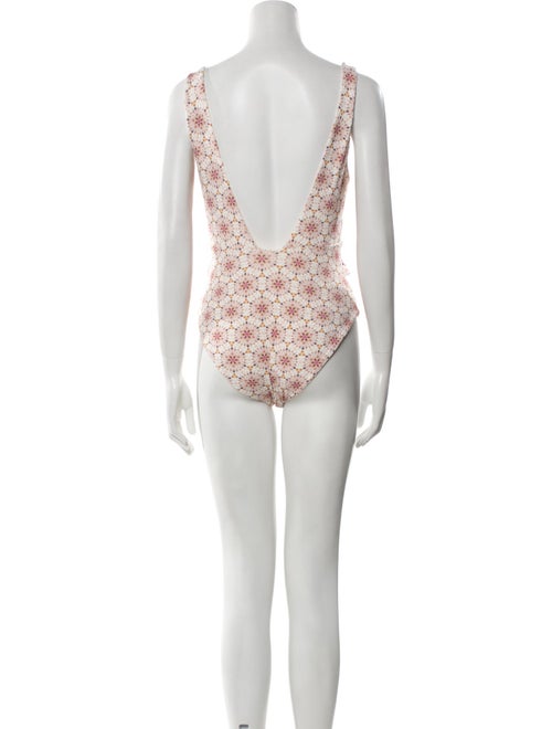 Sanlier Floral Print One-Piece