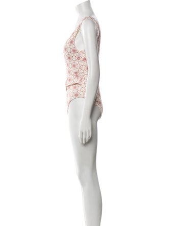 Sanlier Floral Print One-Piece