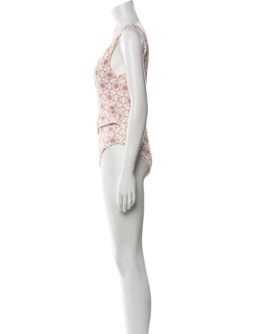 Sanlier Floral Print One-Piece