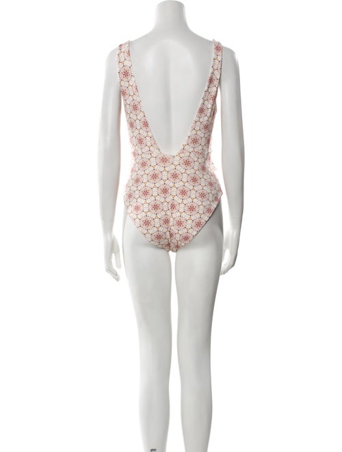 Sanlier Floral Print One-Piece