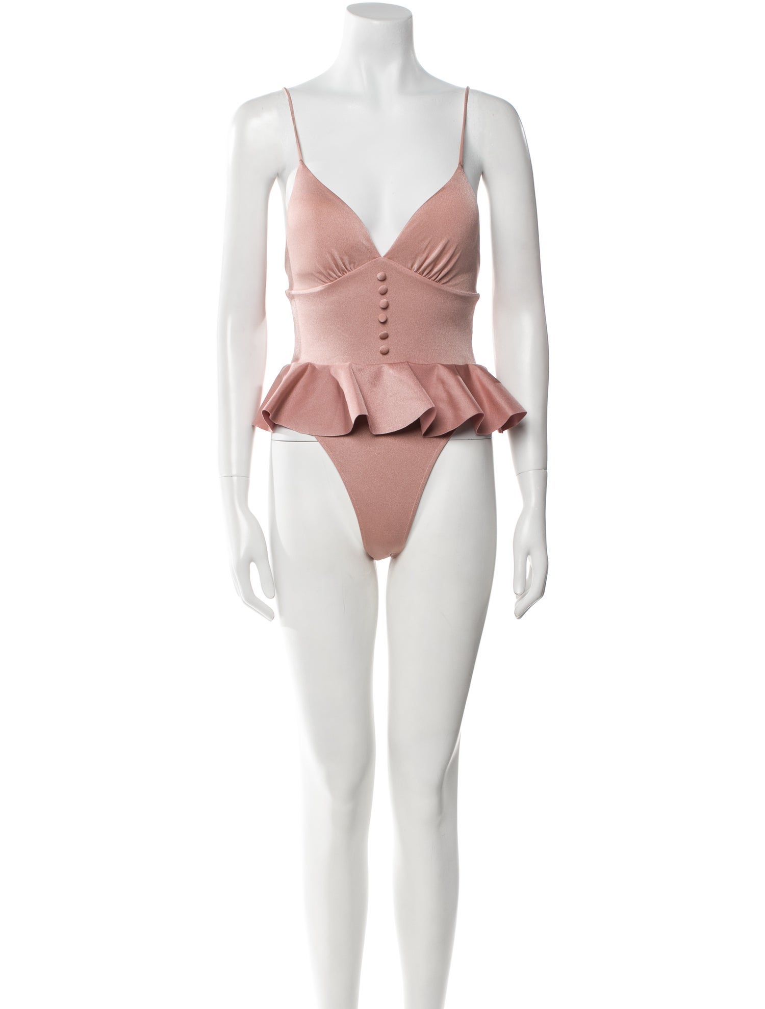 Sanlier Ruffle Embellishment One-Piece w/ Tags