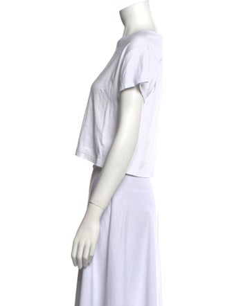 SUPER RÉAL: Claudia Schiffer Graphic Print Crew Neck Crop Top