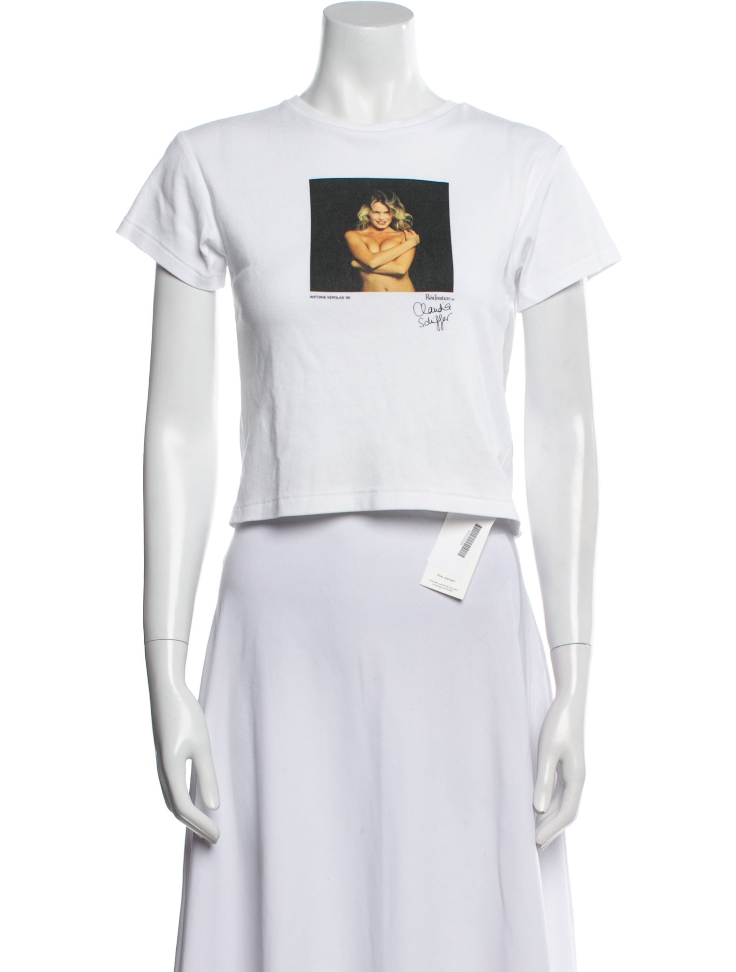 SUPER RÉAL: Claudia Schiffer Graphic Print Crew Neck T-Shirt