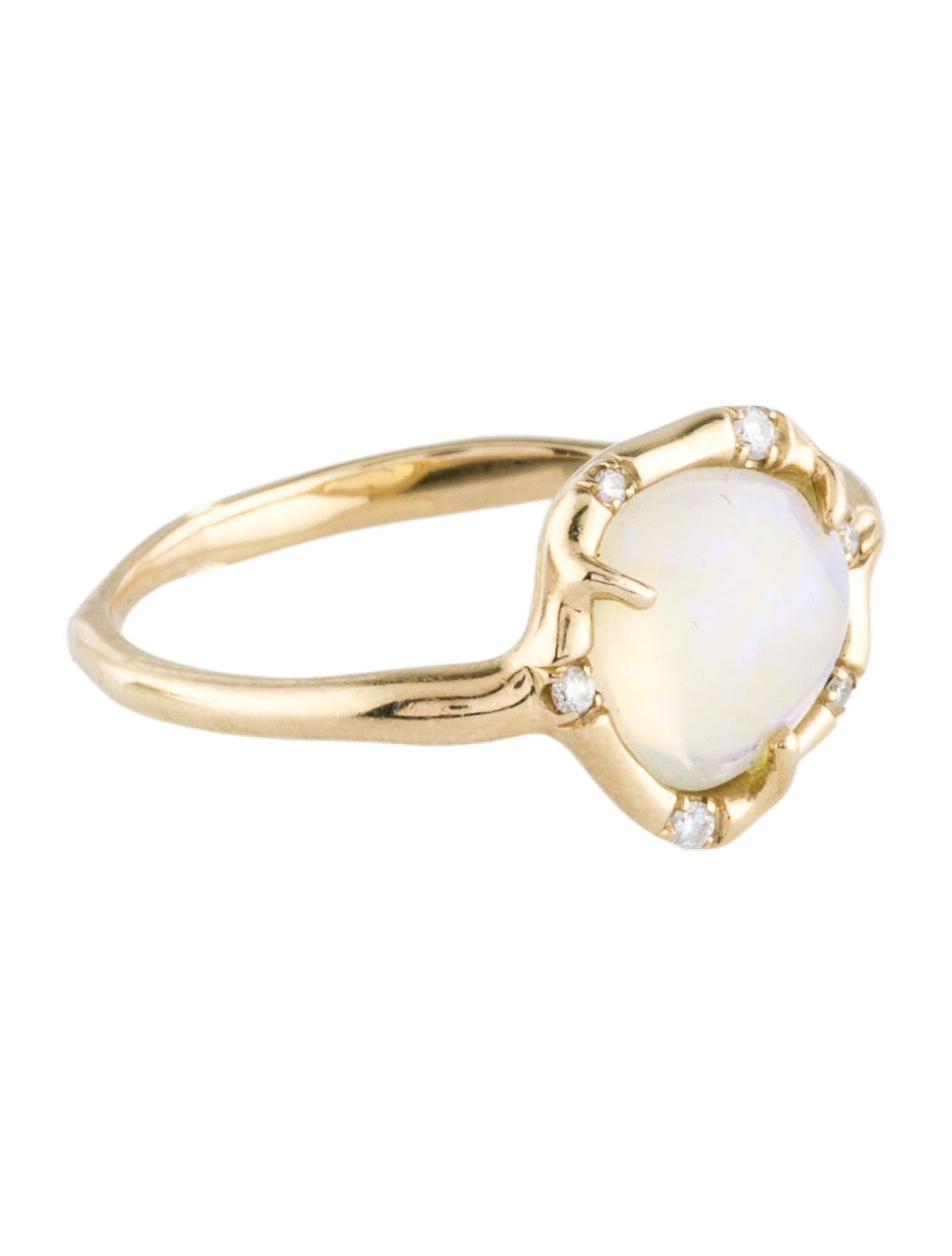 Sirciam 14K Opal & Diamond Cosmic Light Ring