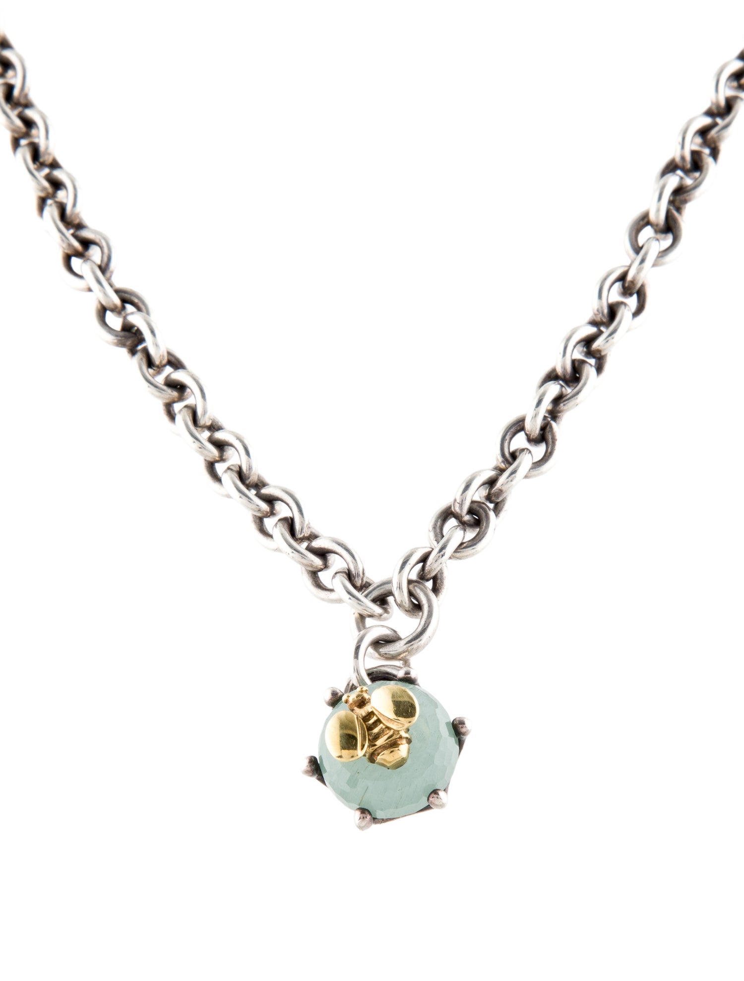 Saint by Sarah Jane Aquamarine Bee Pendant Necklace
