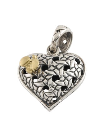 Saint by Sarah Jane Two-Tone Large Julep Puffed Heart and Bee Pendant
