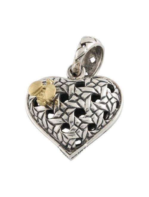 Saint by Sarah Jane Two-Tone Large Julep Puffed Heart and Bee Pendant