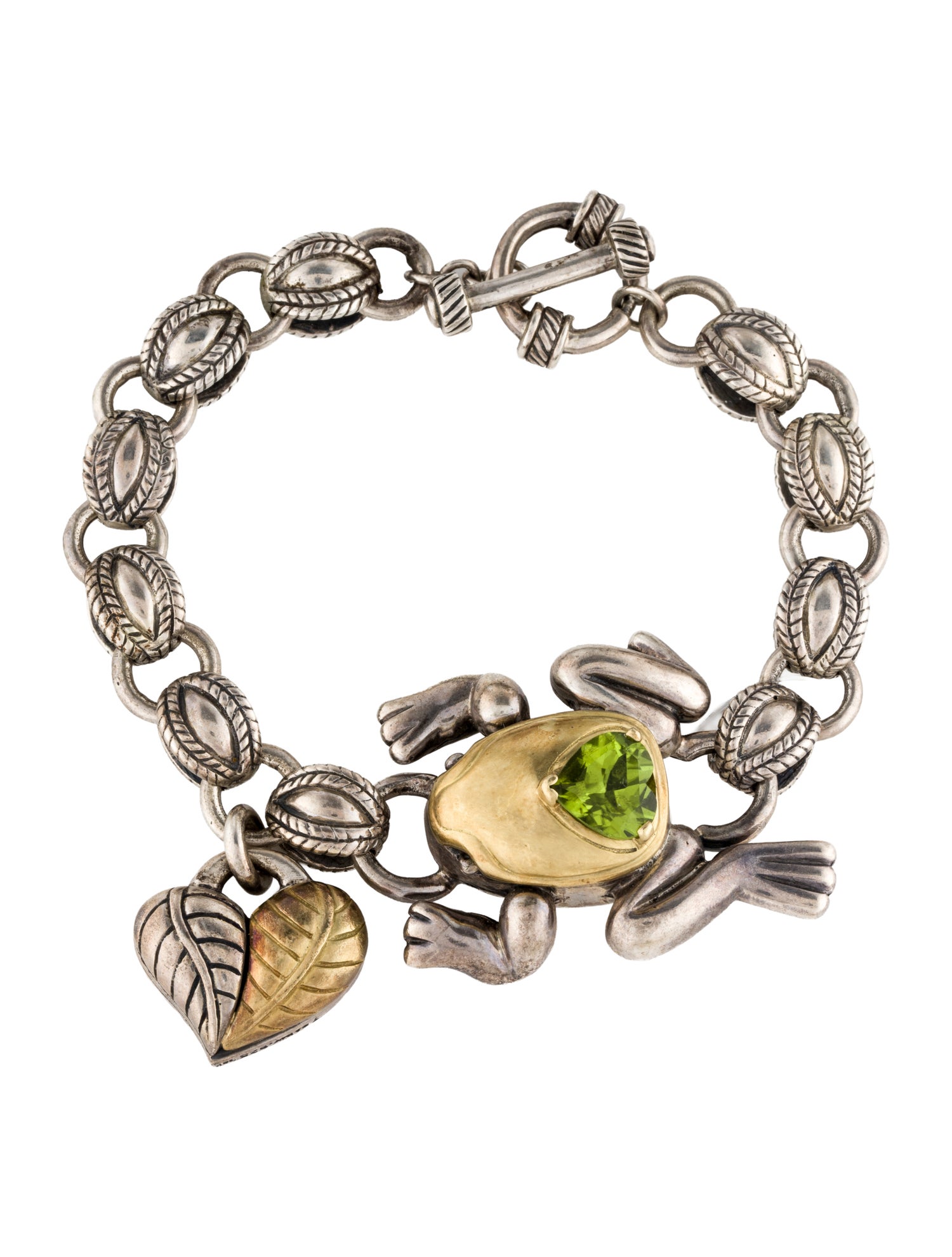 Saint by Sarah Jane Peridot Frog Charm Bracelet