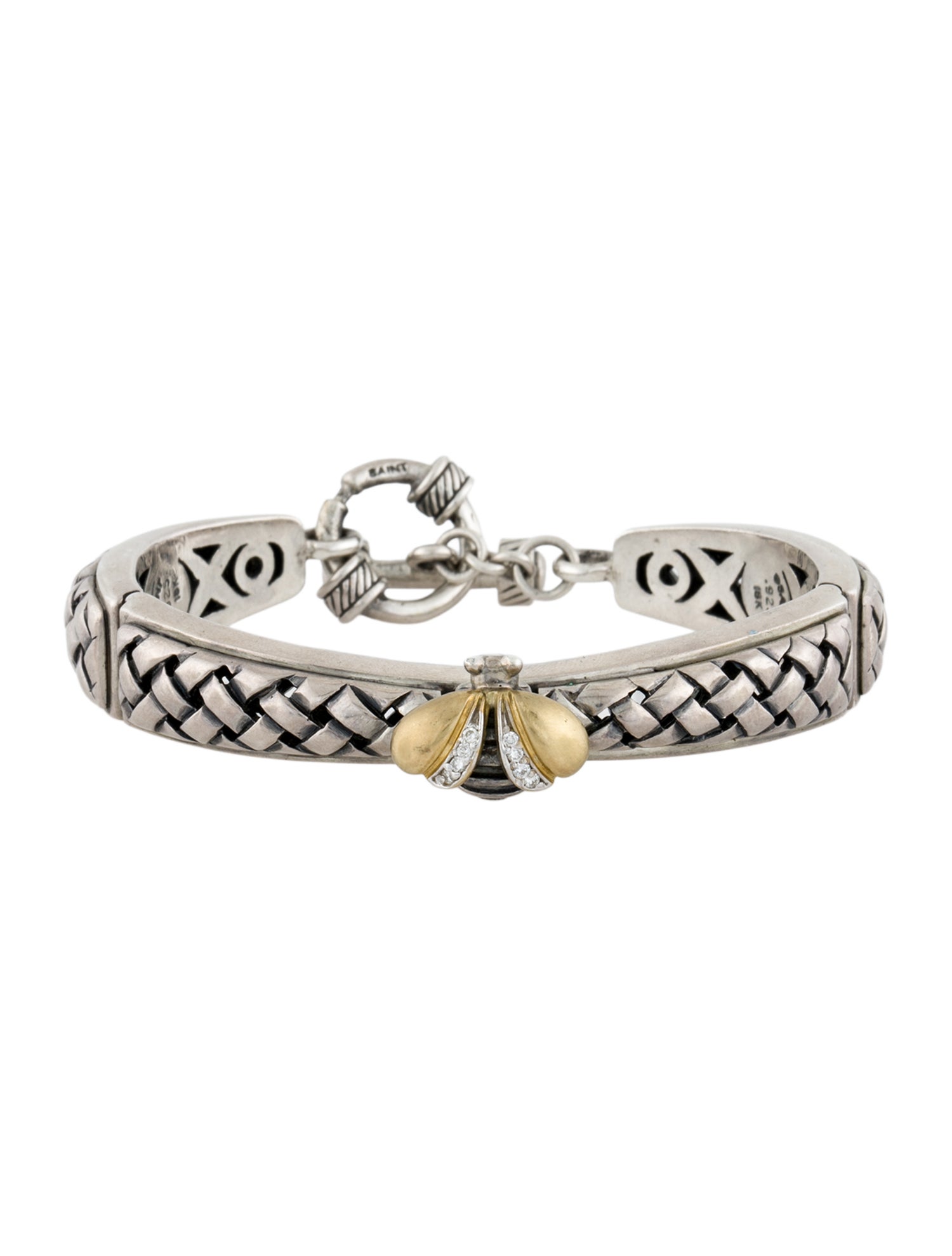 Saint by Sarah Jane Two-Tone Diamond Bee Bangle Bracelet