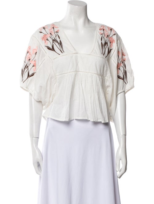 St. Roche Square Neckline Short Sleeve Crop Top