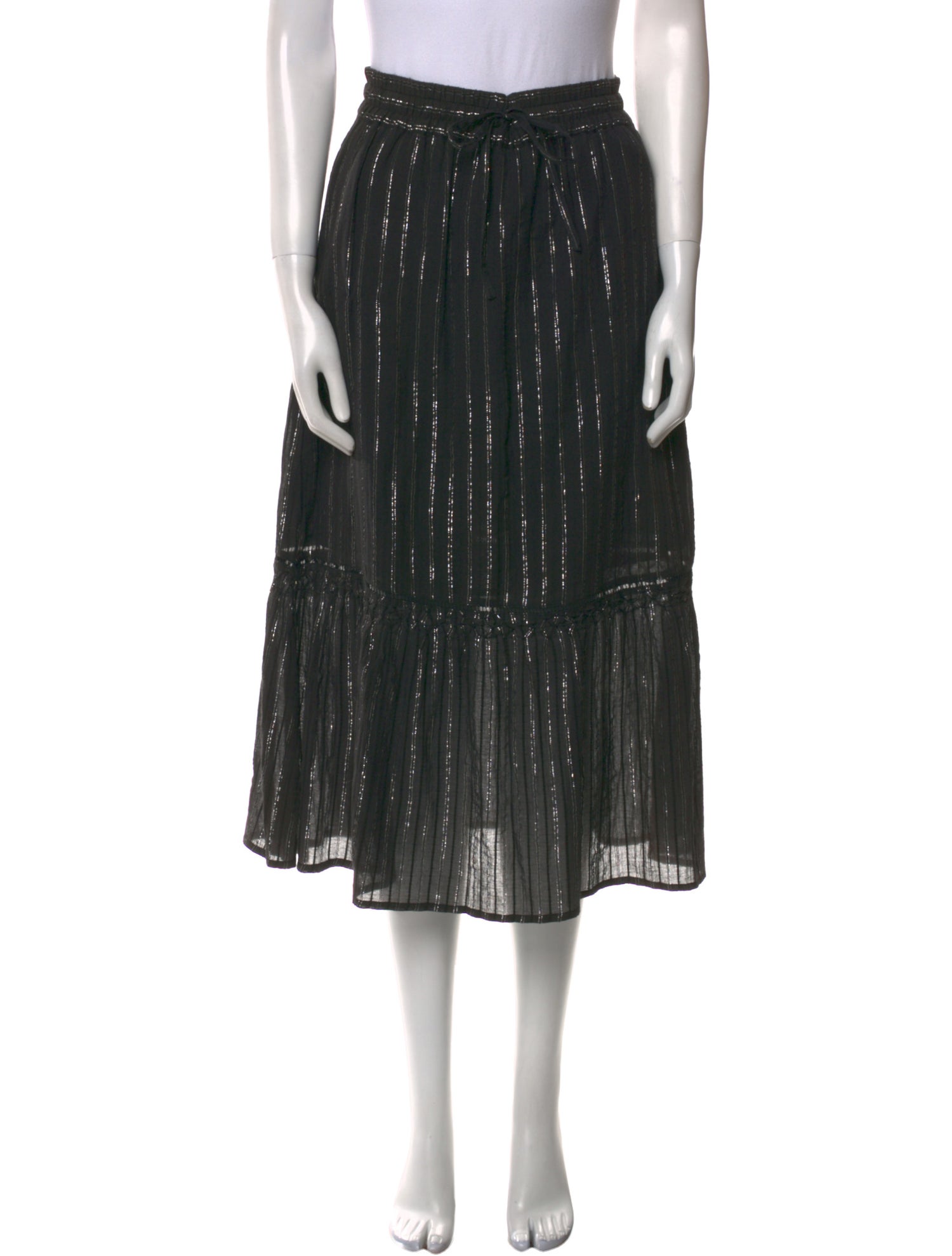 St. Roche Striped Knee-Length Skirt