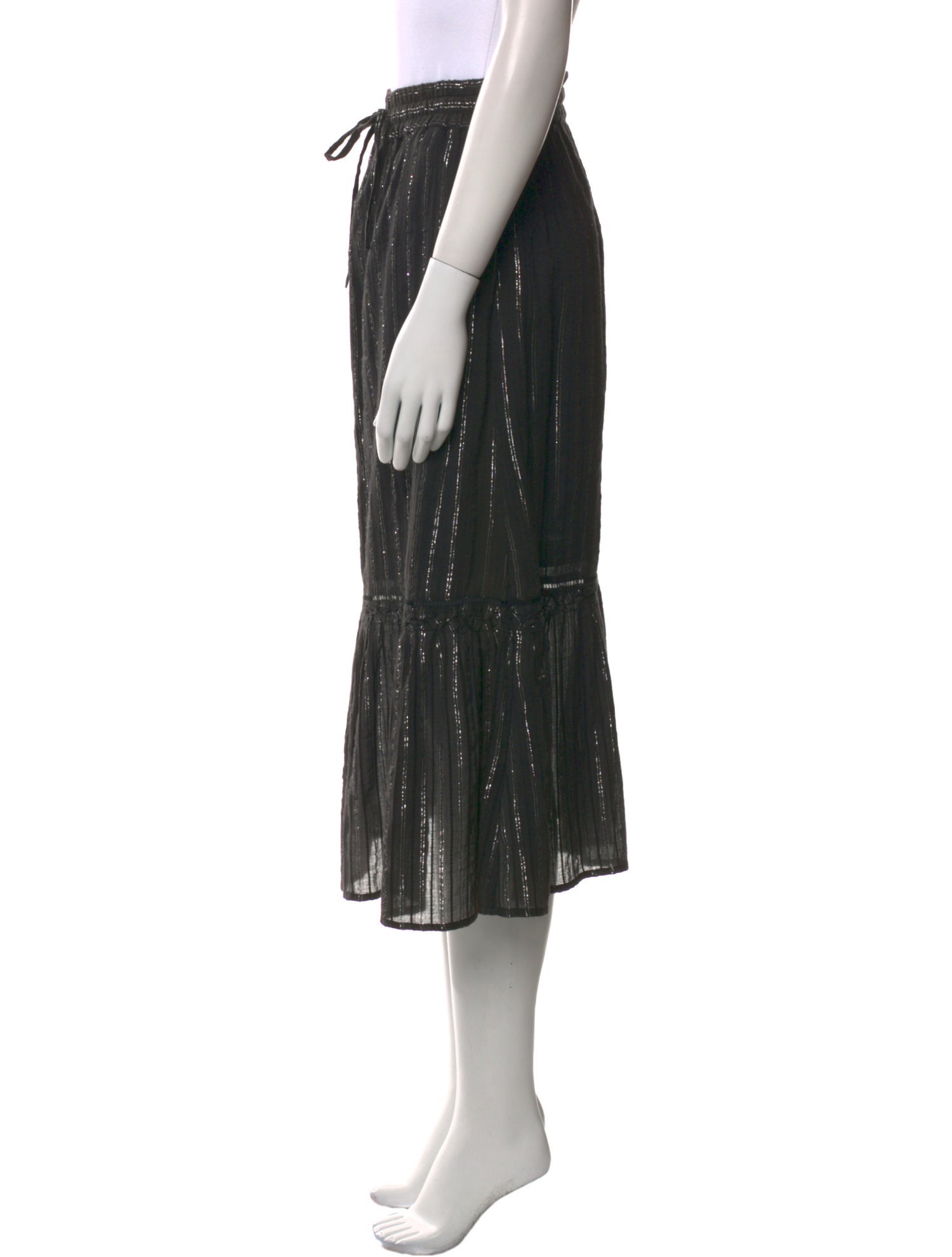 St. Roche Striped Knee-Length Skirt